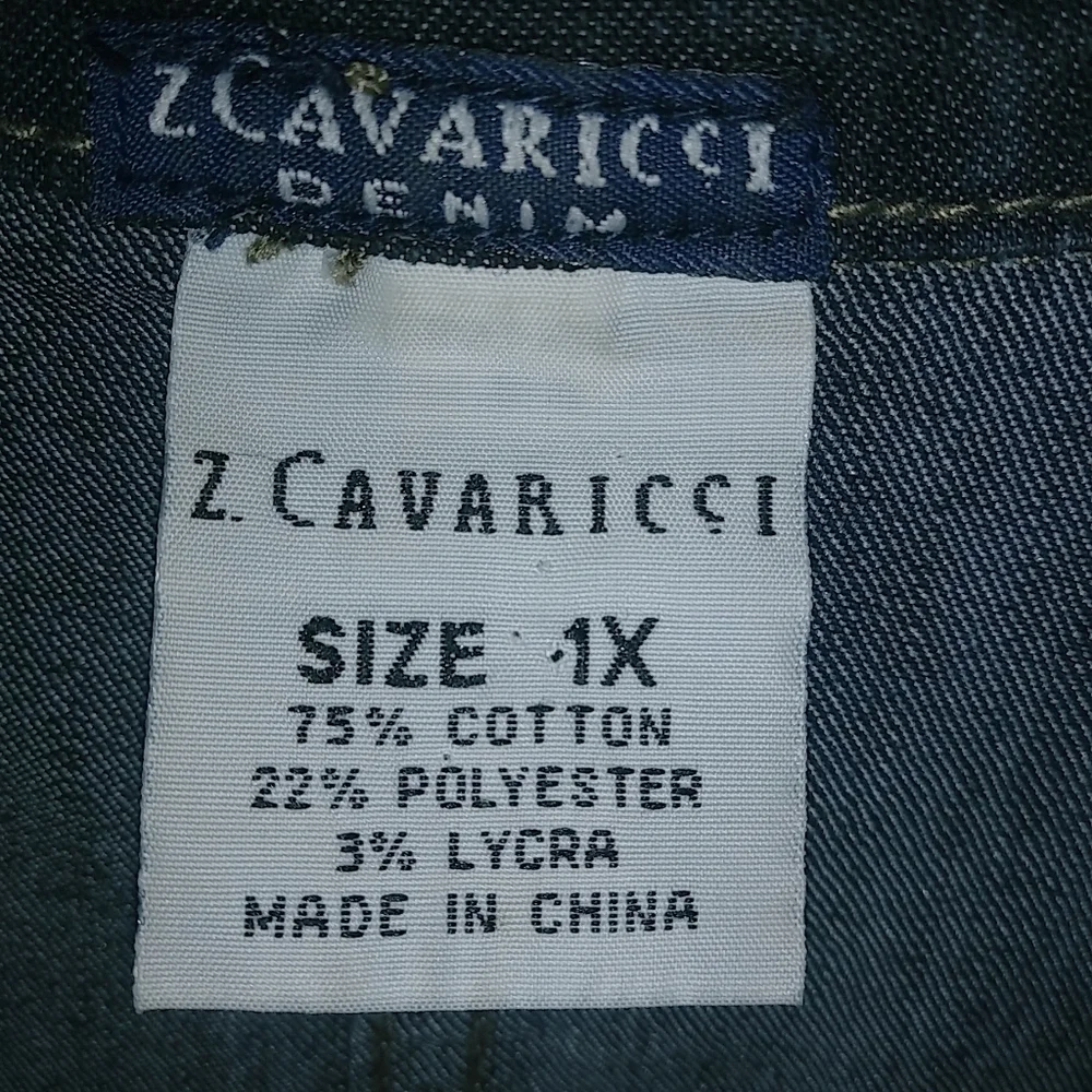 Z. Cavaricci 1X Y2K Dark Wash Denim Jeans Blazer Jacket Plus - Picture 6 of 6